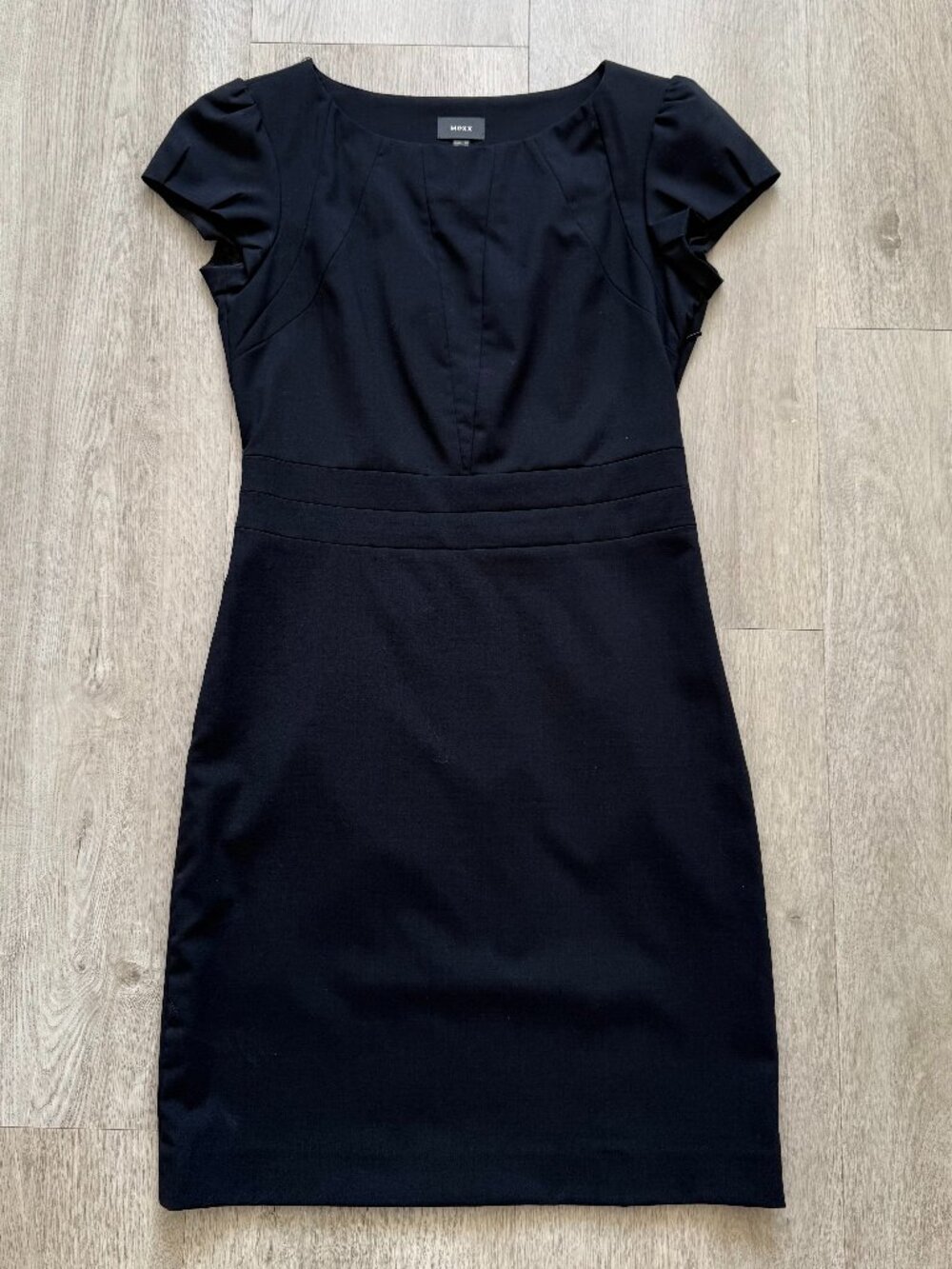 Mexx Black Cap Sleeve Sheath Dress, Size 8